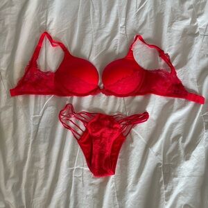 Elegant Red Lace Lingerie Set - Washed but never worn